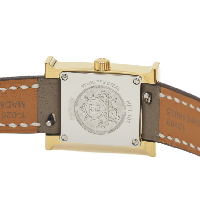 HERMES エルメス Hウォッチ ミニ 21mm ゴールド HH1.101 HERMES エルメス 腕時計 Hウォッチ ミニ HH1.101 イエロー