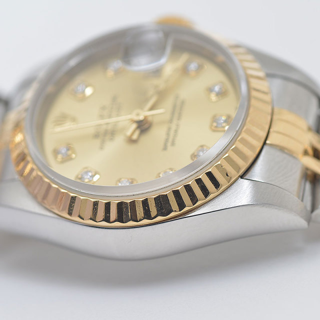 ロレックス デイトジャスト 79173G コンビ シャンパン文字盤 10P