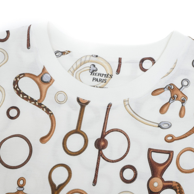 【人気 】HERMES Tシャツ パノプリ・トゥ・キュイールジャージー エルメス コットンジャージー パノプリ トゥ キュイール Tシャツ