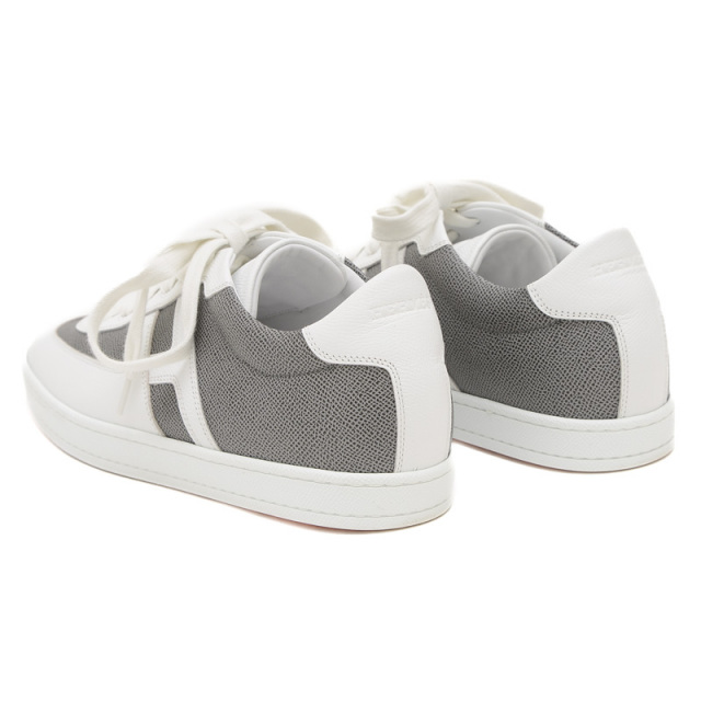 HERMES グレー レザースニーカー