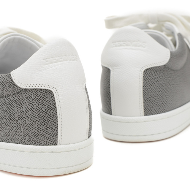 HERMES グレー レザースニーカー