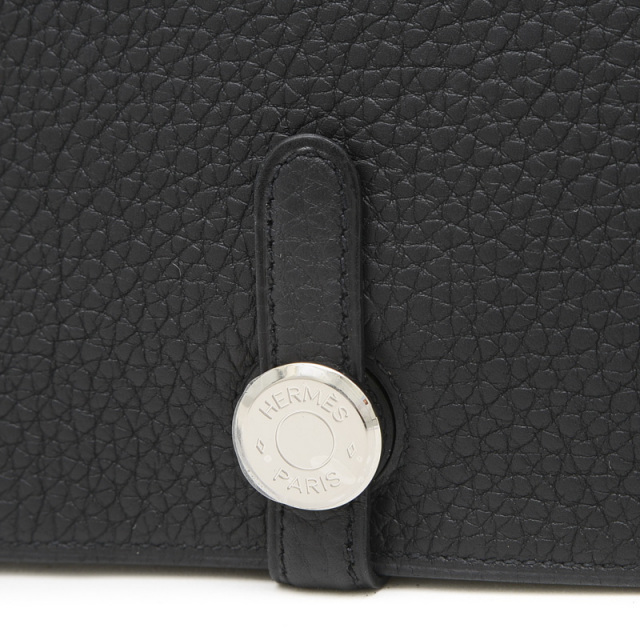 エルメス ドゴンGM 長財布 トゴ ブラック シルバー金具 W刻印 HERMES