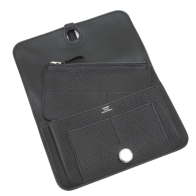 2021 M刻印 HERMES ドゴン ロング ノワール ゴールド ブラック 黒 HERMES 【超美品】エルメス ドゴン ロング レクトベルソ トゴ