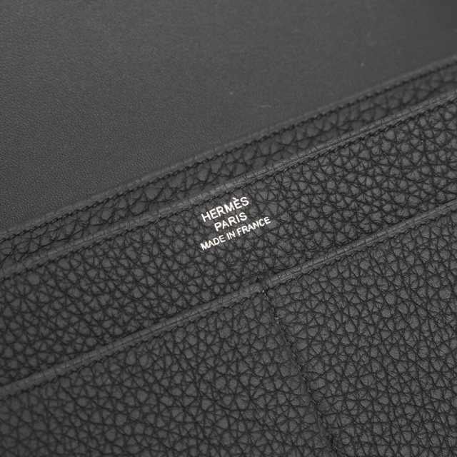 エルメス ドゴンGM 長財布 トゴ ブラック シルバー金具 W刻印 HERMES - エルメス ドゴンGM 長財布 トゴ ブラック シルバー金具