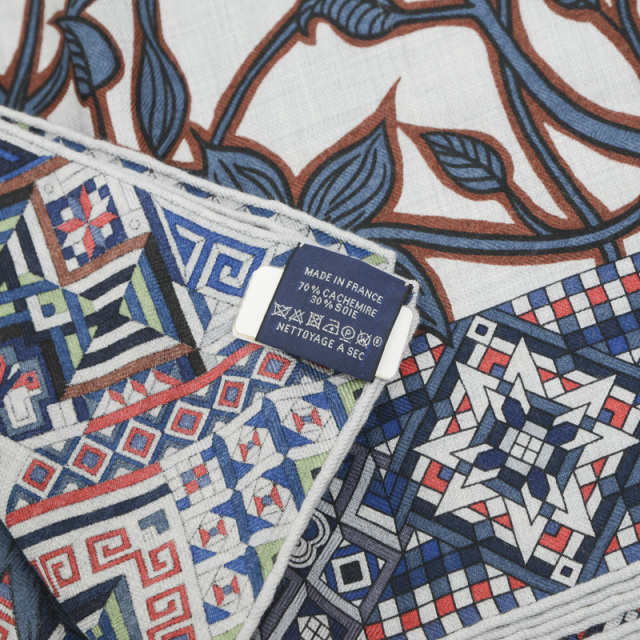 エルメス カレ140 ジェアン ショール ジャガーとハチドリ グリシネ