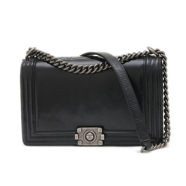 シャネル ボーイシャネル チェーンショルダー ツイード ブラック シルバー金具 シャネル CHANEL ボーイシャネル チェーンショルダーバッグ25