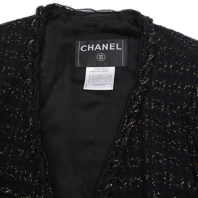 シャネル　CHANEL ツイードジャケット CHANEL シャネル ツイードジャケット レディース36 パープル