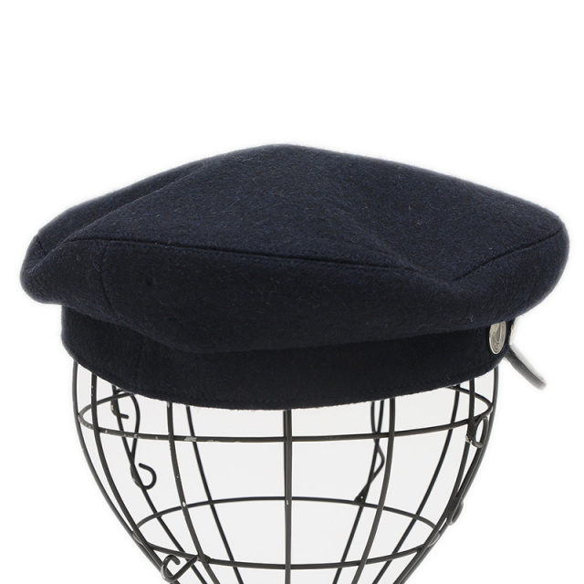 エルメス キャスケット 帽子 セリエボタン ウール/ラムスキン