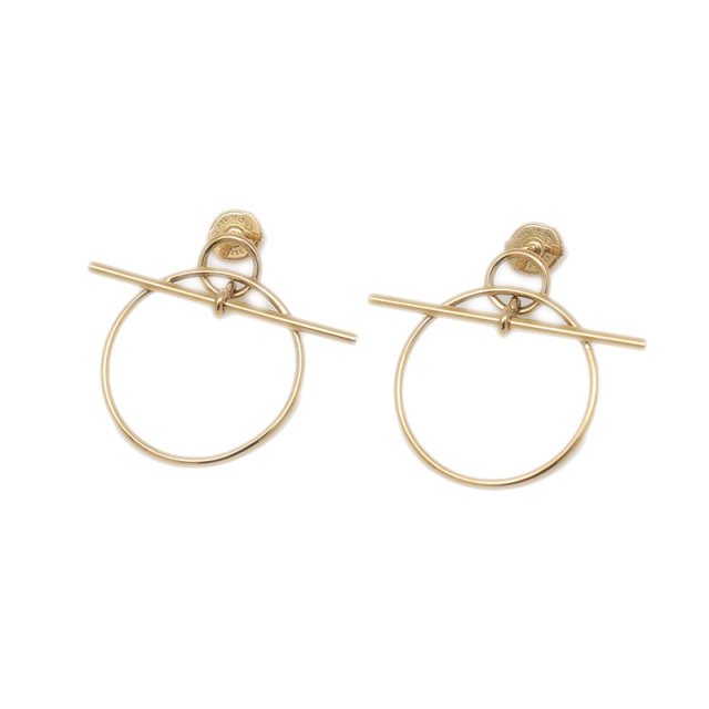 エルメス ループ PM ピアス イヤリング レザー　レディース　アクセサリー エルメス ピアス ”ループ” PM ローズゴールド 【新品】 HERMES