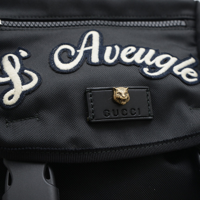 【あつ】GUCCI タイガーヘッド バッグパック ブラック グッチ タイガーヘッド ナイロン バックパック/リュック