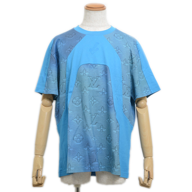 ルイヴィトン インタルシアモノグラム Tシャツ コットン ブルー