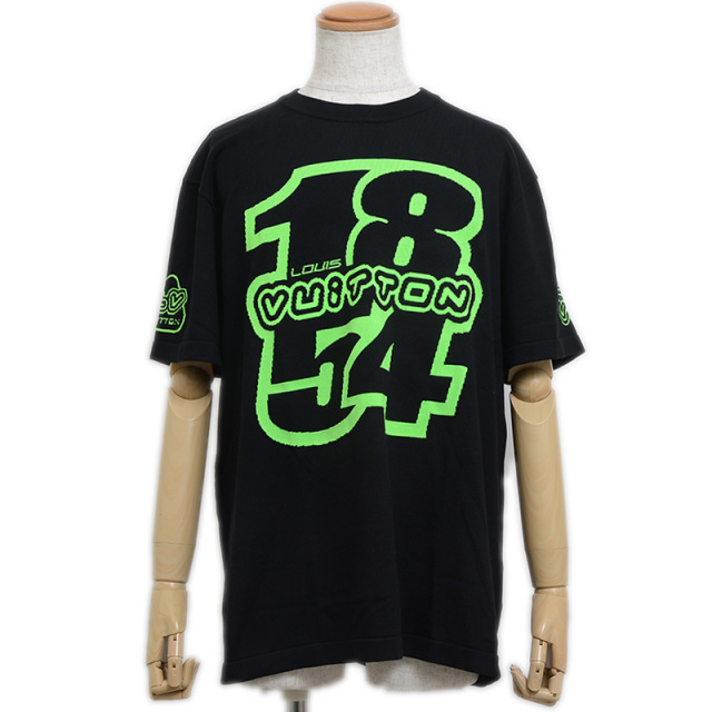 ルイヴィトン Tシャツ グラフィック コットン混 ブラック メンズ