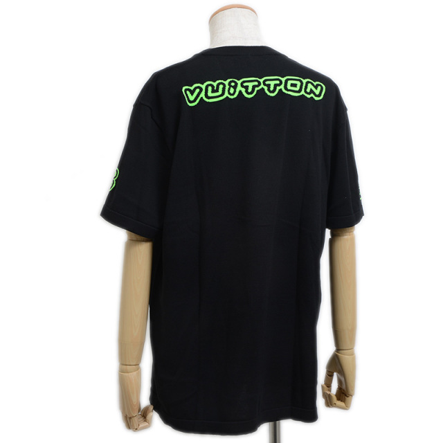 ルイヴィトン Tシャツ グラフィック コットン混 ブラック メンズ