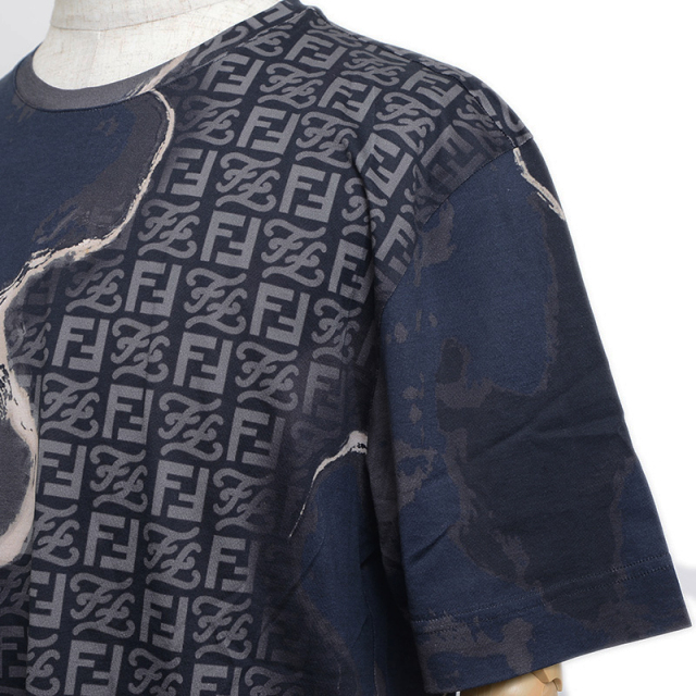 レア✨FENDI✨フェンディ✨Tシャツ✨ズッカ柄✨メンズ✨ブラック✨ラグラン✨ FENDI 総柄 Tシャツ