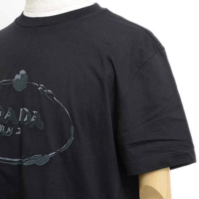 6万取引突破★UPS速達便利用！【PRADA】UJN555_125E_Tシャツ Navy Stretch Poplin Shirt | PRADA