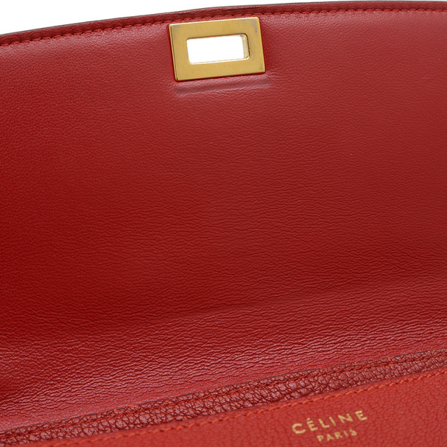 【CELINE】ミディアムクラシックバッグ ボックスカーフ レッド CELINE◇ミディアムクラシックバッグ ボックスカーフ レッド