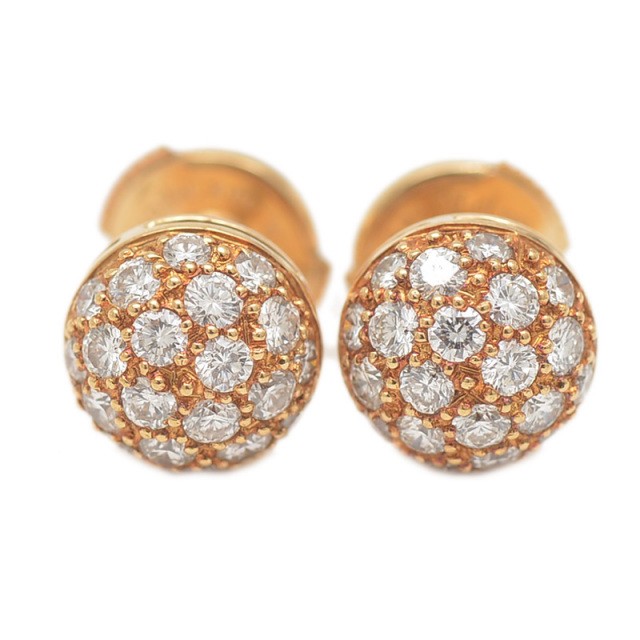 カルティエ ミミボール ピアス K18YG/パヴェダイヤ Cartier