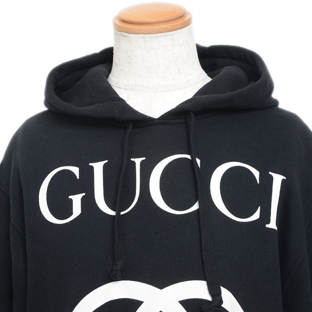 ✨GUCCI✨　グッチ　パーカー　インターロッキング　ブラック　黒 GUCCI グッチ 24SS インターロッキングG プルオーバーパーカー