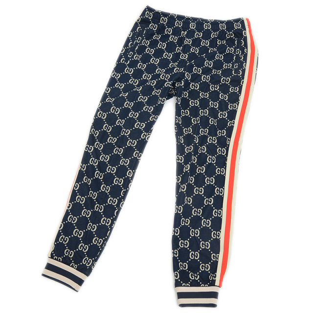 GUCCI グッチ GGジャガード トラックパンツ コットン ネイビー