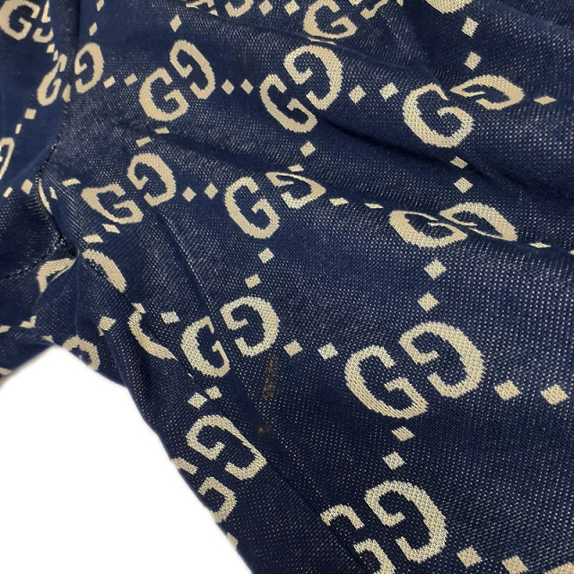 GUCCI　ジャージ　トラックパンツ　オーバーサイズ　gg柄　総柄 GUCCI グッチ トラックパンツ GG総柄 ゲートル付き サイズ44
