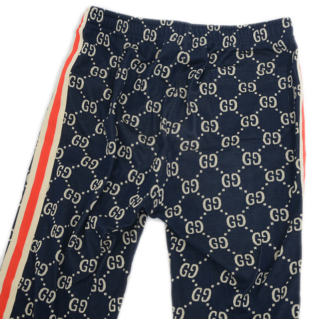 GUCCI グッチ GGジャガード トラックパンツ コットン ネイビー
