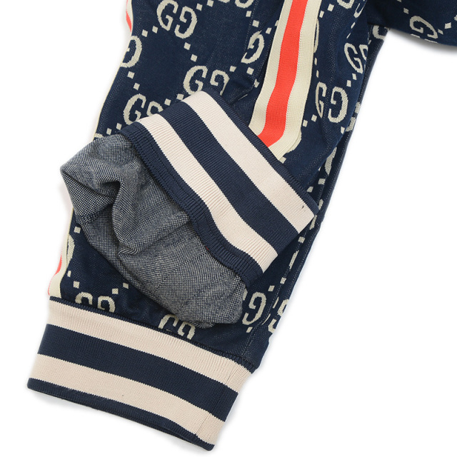 GUCCI グッチ GG柄 ジャガードパンツ 46 GUCCI グッチ GGジャガード トラックパンツ コットン ネイビー