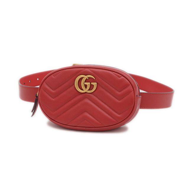 GUCCI GGマーモント レザー ベルト レッド GUCCI GGマーモント レザー ベルト レッド Gucci - GG Marmont