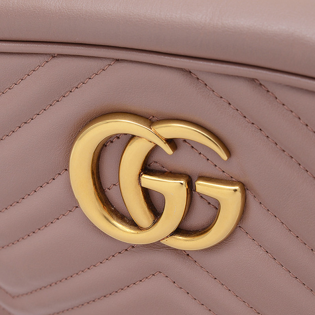 GUCCI グッチGGマーモント ショルダーバッグ グレージュ