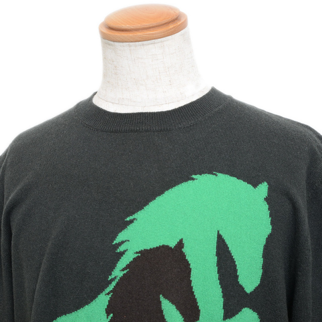 エルメス ニット カシミヤ チャコールグレー メンズ XLサイズ HERMES