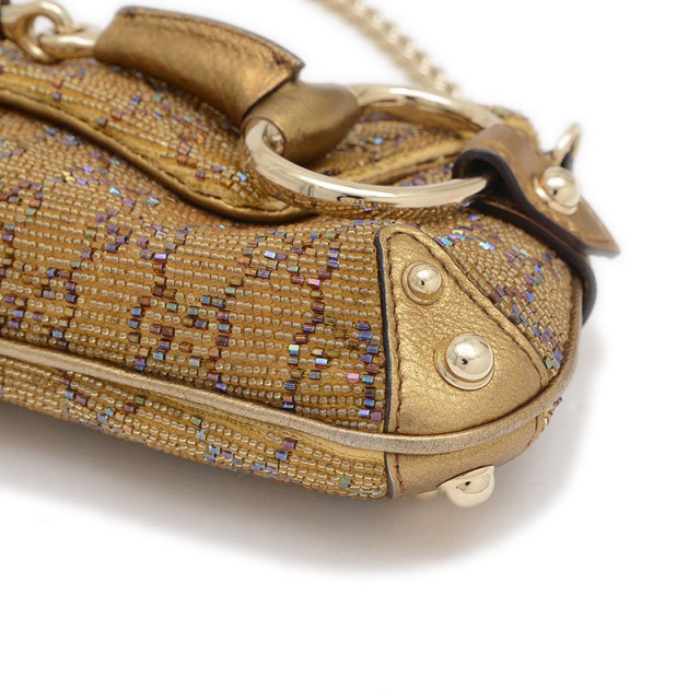 GUCCI ゴールドチェーンベルト ピースサイン付き GUCCI GG interlocking chain belt gold Some pins are missing