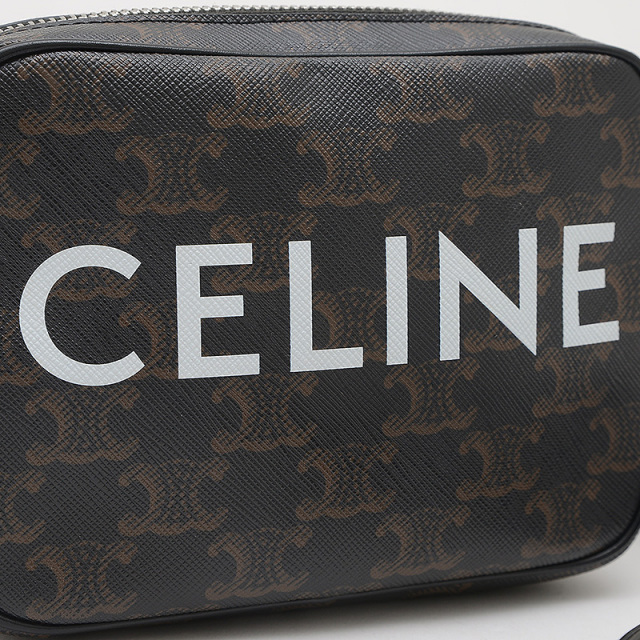 CELINE ブラックトリオンフ メッセンジャーバッグ ミディアム メッセンジャー バッグ / トリオンフのエンボス加工