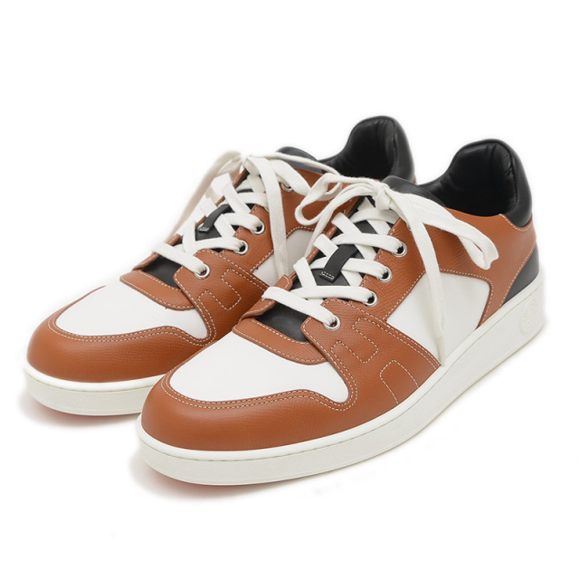 エルメス スニーカー フリー レザー ホワイト/ブラウン/ブラック エルメス スニーカー フリー レザー ホワイト/ブラウン/ブラック