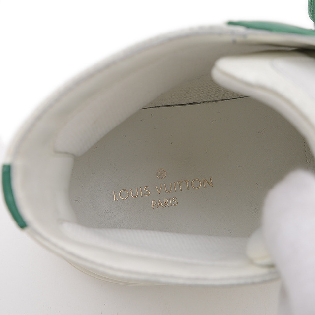 Louis Vuitton ホワイト/グリーンスニーカー LOUIS VUITTON - ルイヴィトンtrainerトレイナーlvレディース