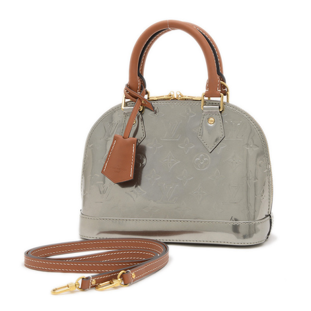 ルイヴィトン ヴェルニ アルマBB 2WAYバッグ メタリックシルバー