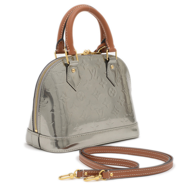 ルイヴィトン ヴェルニ アルマBB 2WAYバッグ メタリックシルバー