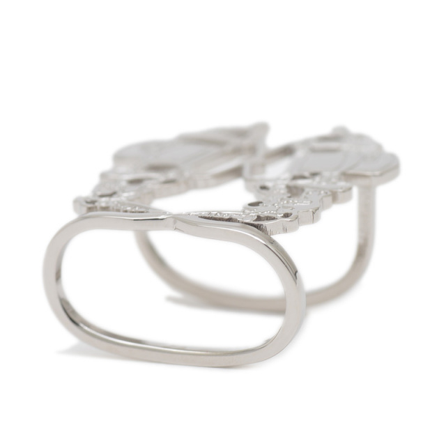 新品未使用　エルメススカーフリング　ブリッドドゥガラ　シルバー HERMES - エルメス ブリッド ドゥ ガラ Brides de Gala スカーフ