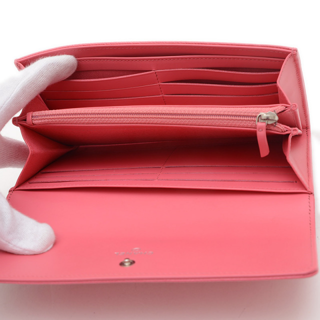 シャネルココマークキャビアスキン長財布折り財布ピンク