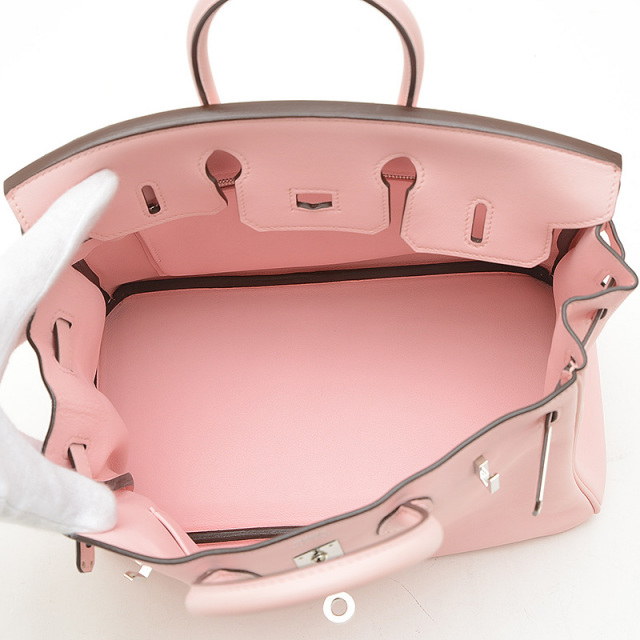 【HERMES】エルメス☆入手困難シルバー金具☆人気カラーのさくらピンク☆ エルメス バーキン25 ローズサクラ スイフト シルバー金具