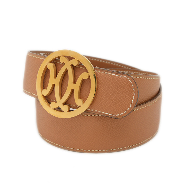 エルメス ダブルH ベルト エプソン ナチュラル ゴールド金具 S