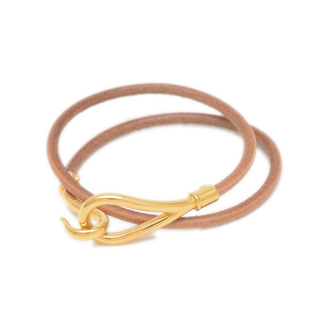 HERMES ジャンボブレスレット ブラウン/ゴールド