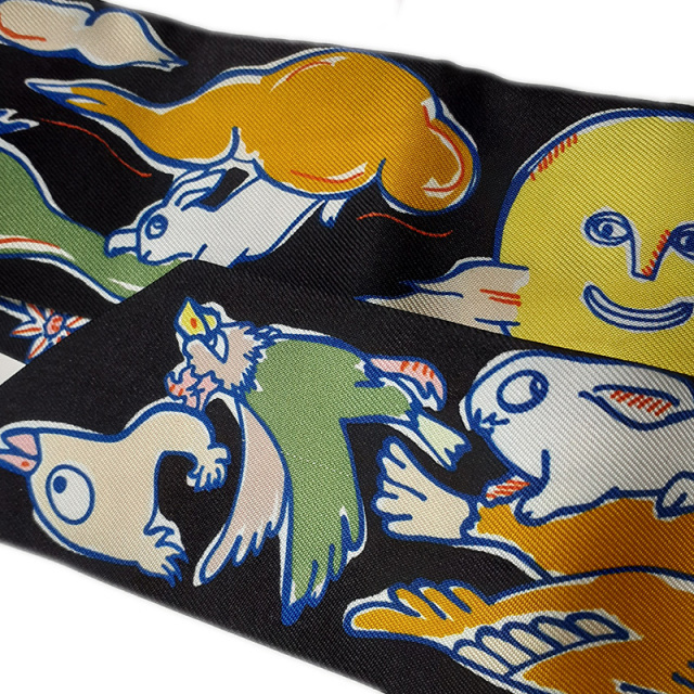 【正規品】HERMES エルメス ツイリー 千と一のウサギ ブラック エルメス ツイリー 千と一のウサギ MILLE ET UN LAPINS ブラック