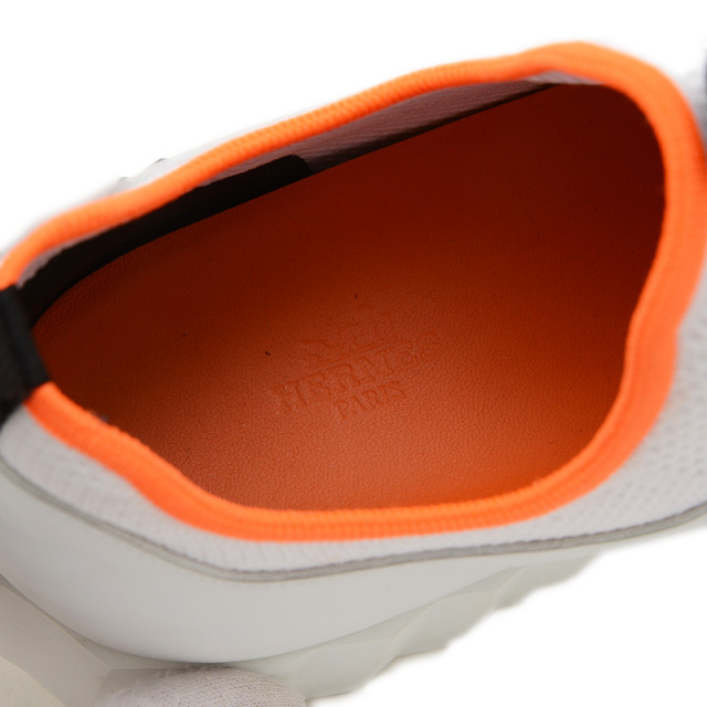 エルメス デパール スニーカー レザー/ニット ホワイト メンズ 41.5