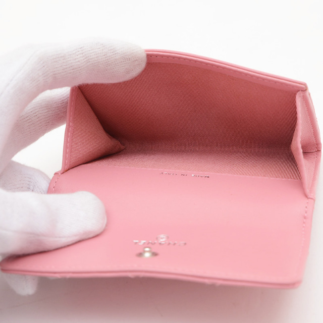 良品✨ シャネル ラムスキン マトラッセ ケース ピンク シャネル CHANEL マトラッセ ジップ コインパース ピンク