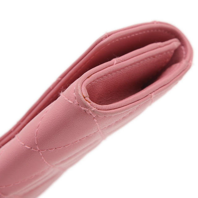 良品✨ シャネル ラムスキン マトラッセ ケース ピンク シャネル CHANEL マトラッセ ジップ コインパース ピンク