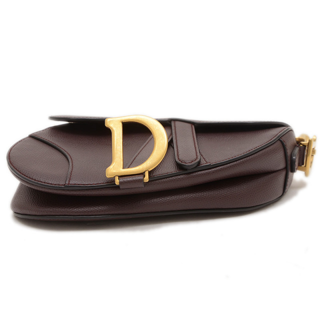 【DIOR】M0447CBAA グレインカーフスキン ミニ サドルバッグ ディオール サドルバッグ ミニ ハンドバッグ レザー ボルドー