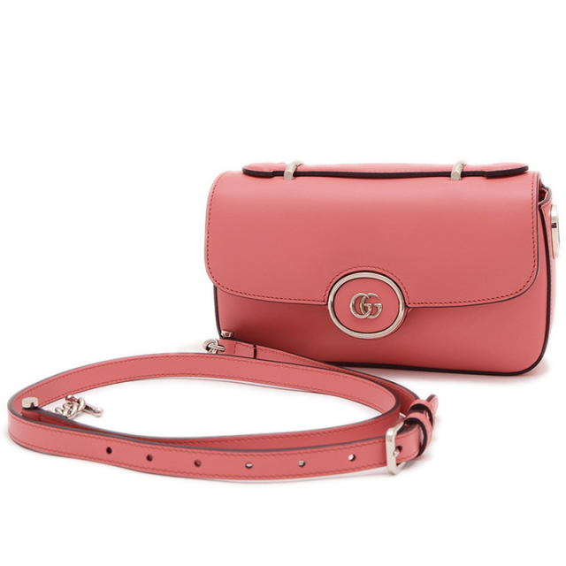 グッチ プチGG ミニ ショルダーバッグ レザー ピンク 739722 GUCCI
