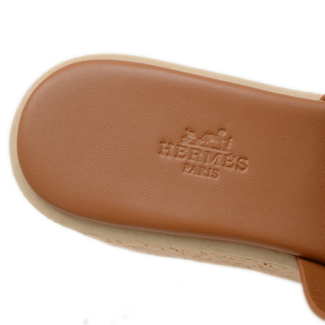 エルメス エズ サンダル 30 レザー ナチュラル #36 H221026Z HERMES