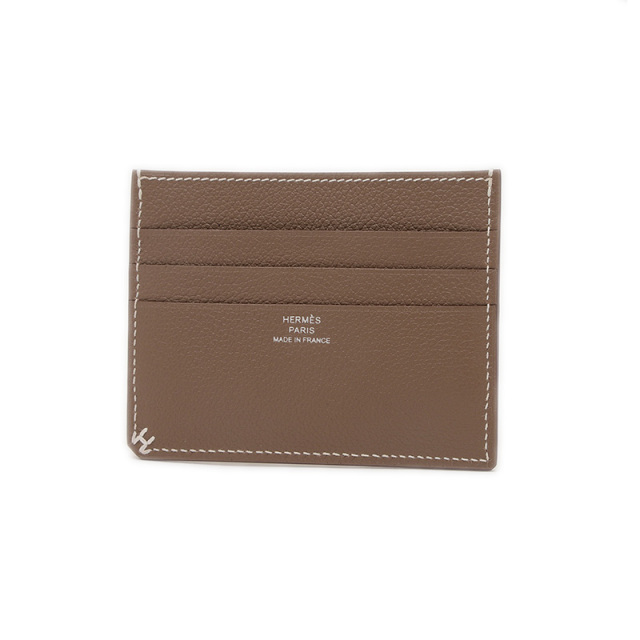 新品✨HERMES Hセリエ カードケース エバーカラー エトゥープ W刻印 エルメス Hセリエ カードケース エヴァーカラー エトゥープ W