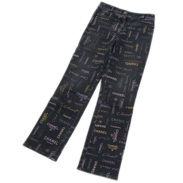 CHANEL シャネル パンツ CHANEL シャネル ワイドパンツ パンタロン 40 ウール ブラック