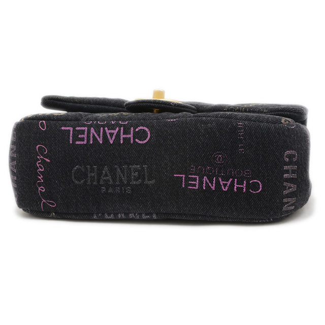 シャネル マトラッセ チェーンショルダーバッグ デニム ブラック